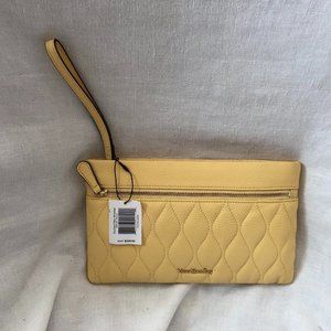 Vera Bradley Quilted Mia Wristlet in Banana, black, blush